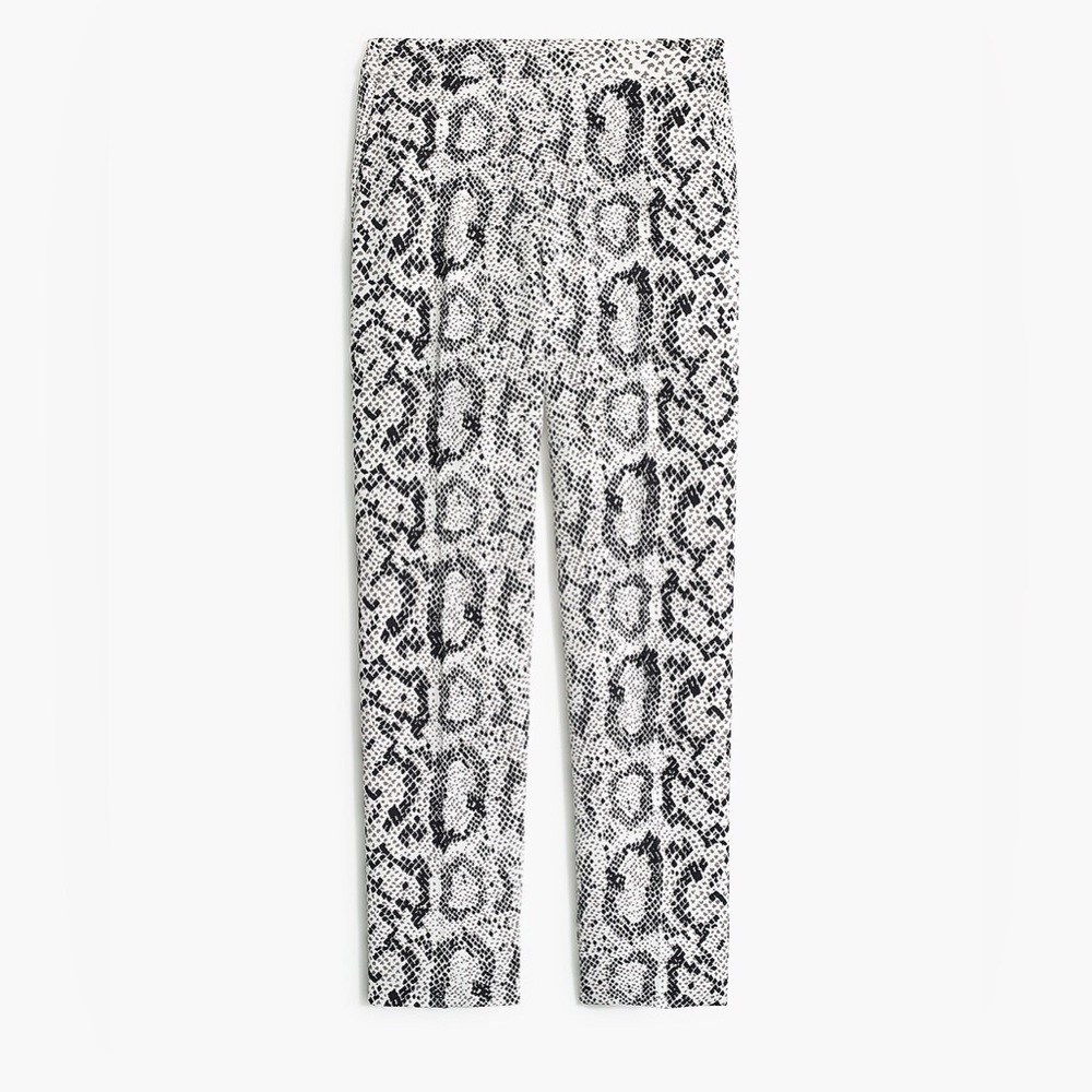 NWT J.Crew Factory Snakeskin Jamie pant with elastic waist, size 10